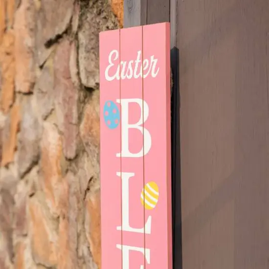 Glitzhome&reg; 60'' Easter Blessings Wooden Porch Sign {6}