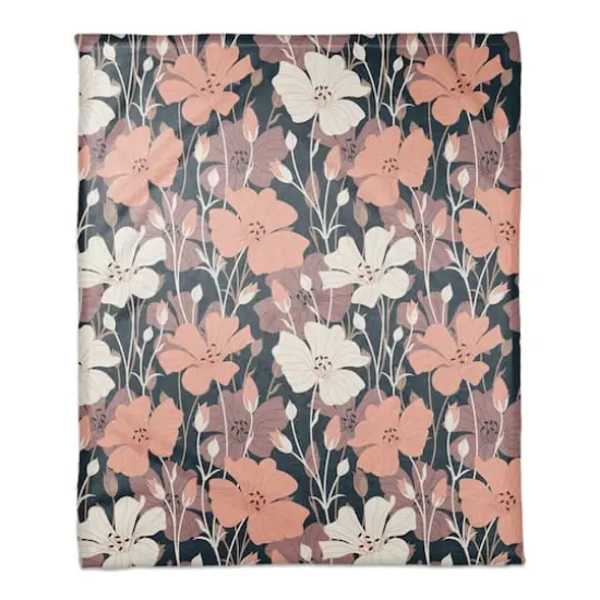 Growing Floral 50" x 60" Coral Fleece Blanket {1}