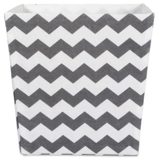 DII&reg; 13" Trapezoid Polyester Chevron Storage Bin Gray {5}