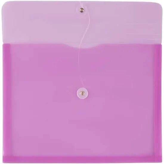 JAM Paper Booklet Plastic Envelopes with Button and String Closure, 108ct. Lavender Purple {5}