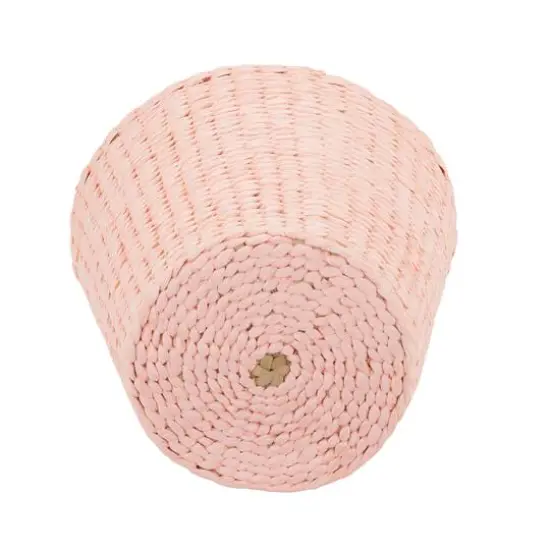 Household Essentials Pink Woven Paper Rope Waste Basket {7}