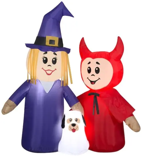 5ft. Airblown&reg; Inflatable Halloween Treater Trio Scene {1}