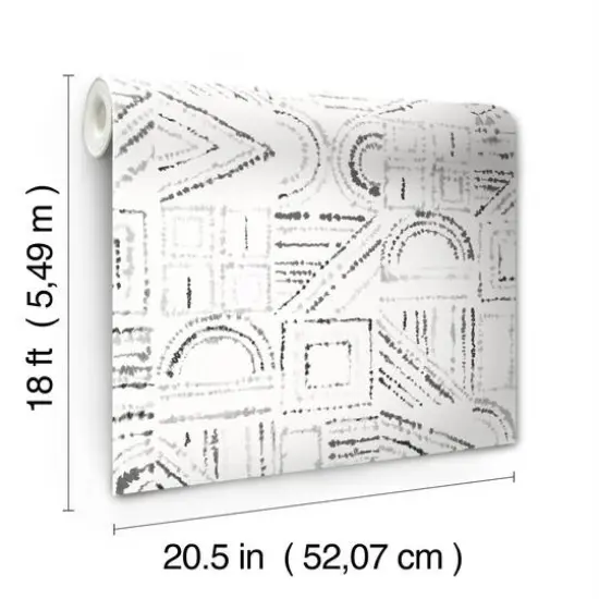 RoomMates Brisbane Peel & Stick Wallpaper Black {7}