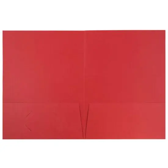 JAM Paper 2-Pocket Textured Linen Business Folders, 6ct. Red {4}
