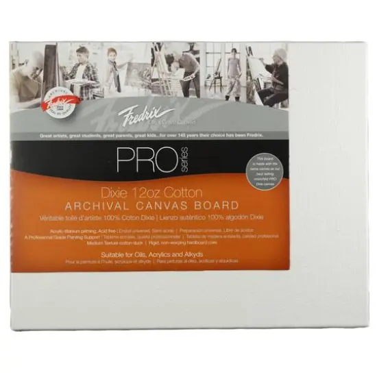 Fredrix Pro Series 12oz. Dixie Primed Archival Cotton Canvas Board {1}