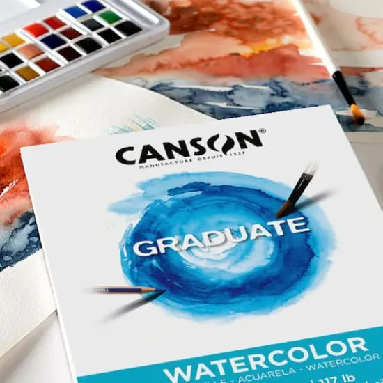 Canson&reg; Graduate Foldover Watercolor Pad, 9" x 12" {3}