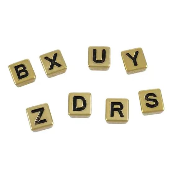 Gold Alphabet Plastic Craft Beads, 8mm by Bead Landing&trade; {4}