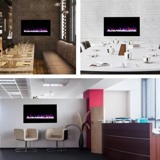 Hastings Home 42" Black Electric LED Fireplace {7}