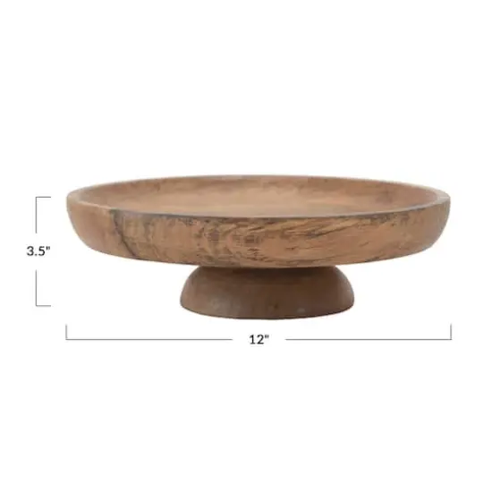 Hello Honey&reg; 12" Mango Wood Footed Cake Stand {4}
