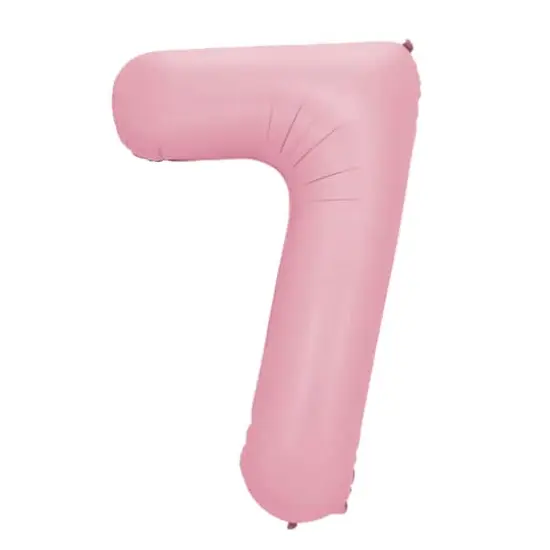 34" Light Pink Number Foil Balloon 7 {1}