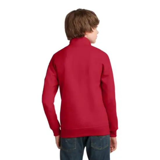 JERZEES&reg; NuBlend&reg; 1/4 Zip Cadet Collar Youth Sweatshirt True Red {6}