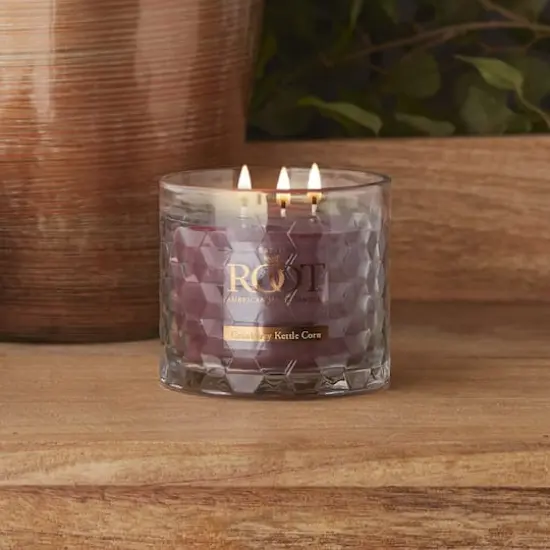 Root Candles Signature 3-Wick Honeycomb Beeswax Blend Jar Candle Cranberry Kettle Corn {4}