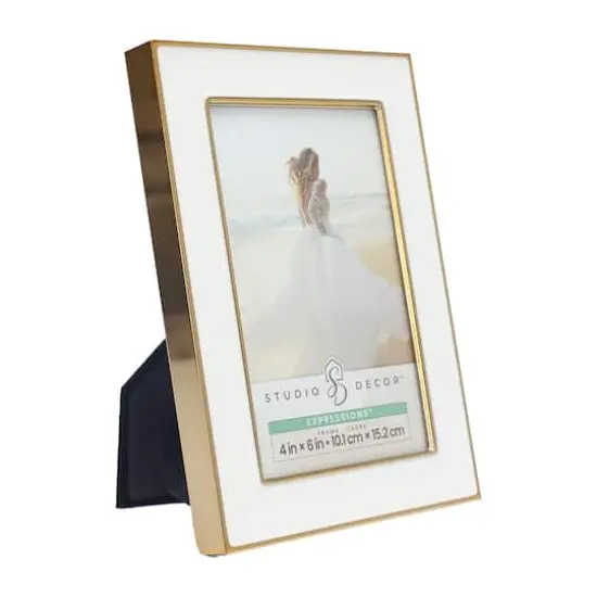 Expressions&trade; White with Gold Outline Wall Frame by Studio D&eacute;cor&reg; {4}