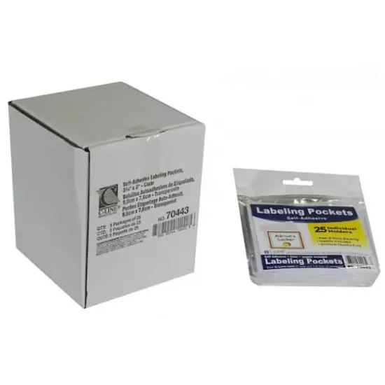 C-Line&reg; Self Adhesive Labeling Pockets with Inserts, 2 Packs of 25 {6}