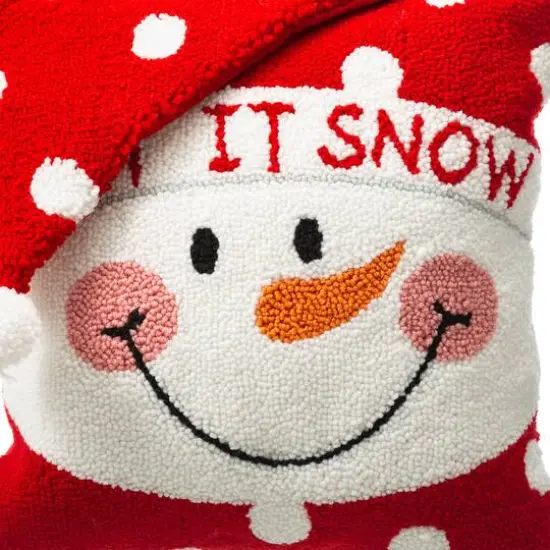 Glitzhome&reg; Hooked 3D Snowman Pillow Set {6}