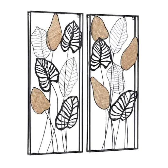 Black Contemporary Floral Metal Wall D&eacute;cor Set {3}