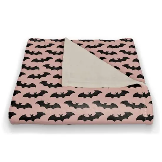 Pink & Black Bats Fleece Throw {3}