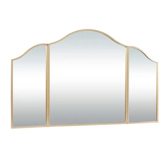 31'' Gold Traditional Metal Trifold Wall Mirror {3}
