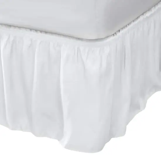 Home Details White Wrap Around Bed Ruffle, Twin/Full {1}