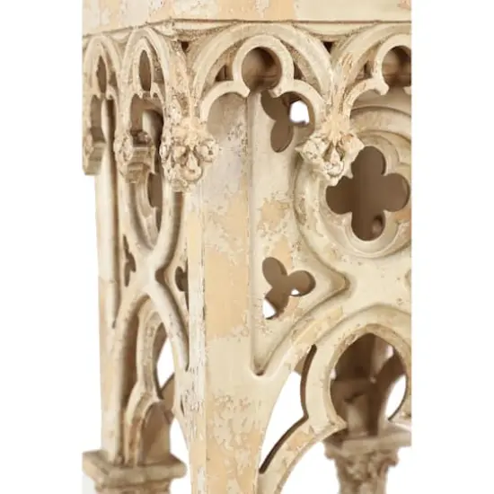 4.5ft. White Wood Vintage Candle Holder Lantern {7}