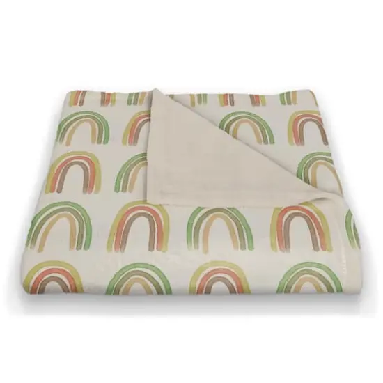 Straight Rainbow Pattern 50" x 60" Coral Fleece Blanket {3}