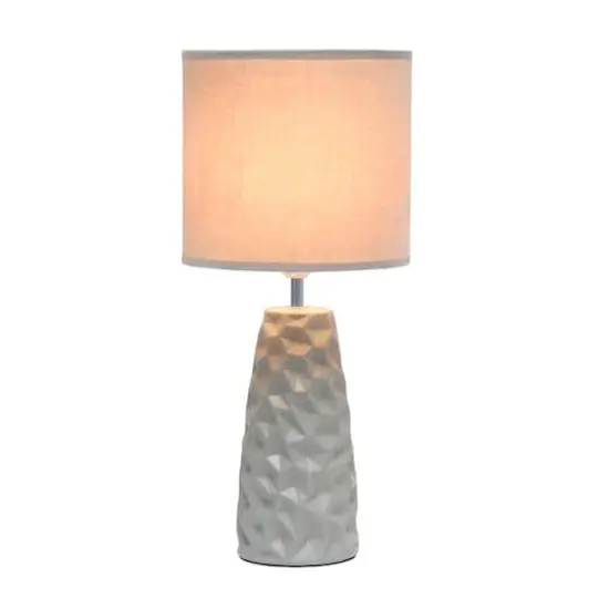 Simple Designs Sculpted Ceramic Table Lamp Gray {3}