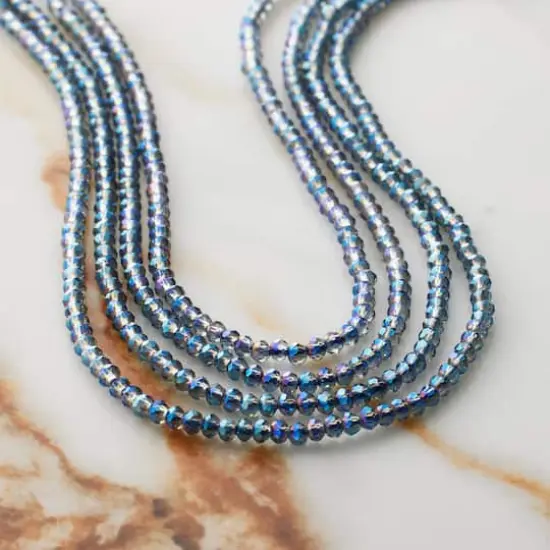 Blue Faceted Glass Rondelle Beads, 2mm by Bead Landing&trade; {3}