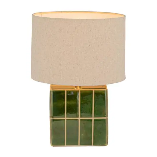 Hello Honey&reg; 15" Green & White Ceramic Table Lamp {10}