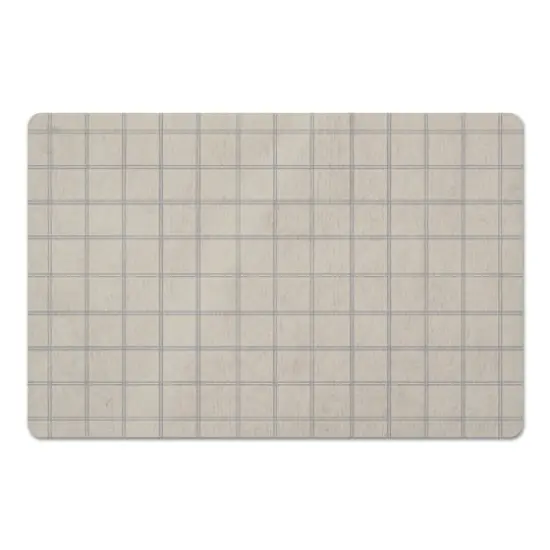 Gray & Cream Check Floor Mat {1}