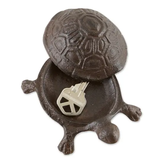 Secure Cast Iron Turtle Secret Key Holder {1}
