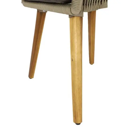 Light Brown Modern Outdoor Dining Chair Set {8}