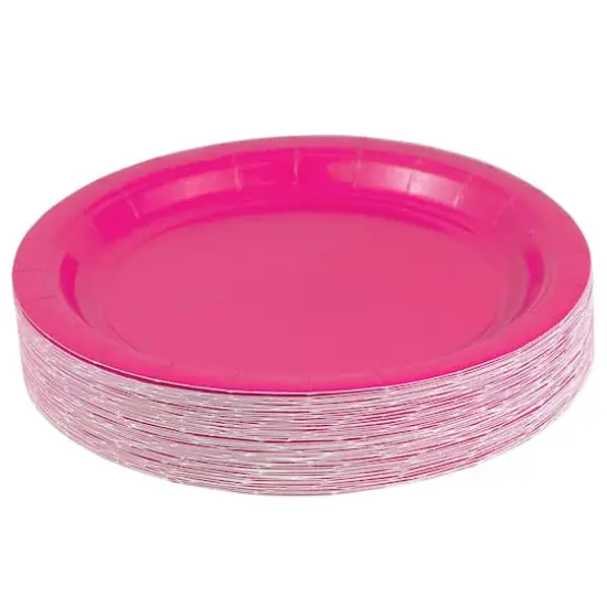 JAM Paper 7" Paper Party Plates, 50ct. Fuchsia Pink {3}