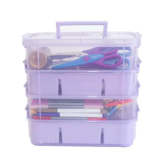 Everything Mary Four Tray Plastic Storage Organizer Purple {6}