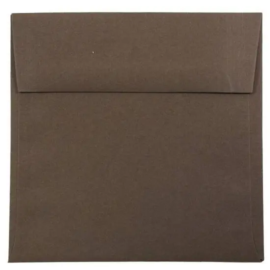 JAM Paper 6" Square Colored Invitation Envelopes, 25ct. Chocolate Brown {1}