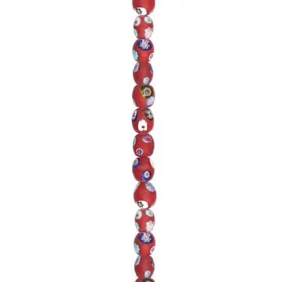Red Millefiori Oval Beads by Bead Landing&reg; {4}