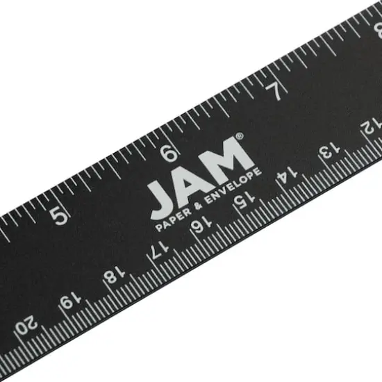 JAM Paper Metallic Stainless Steel Rulers, 12ct. Black {5}