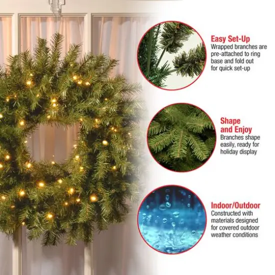 24" LED Norwood Fir Wreath {7}