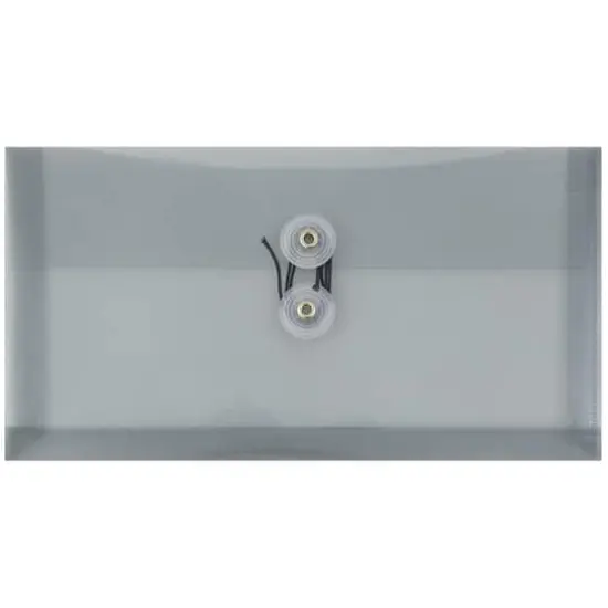 JAM Paper #10 Plastic Envelopes with Button & String Tie Closure, 12ct. Gray {1}