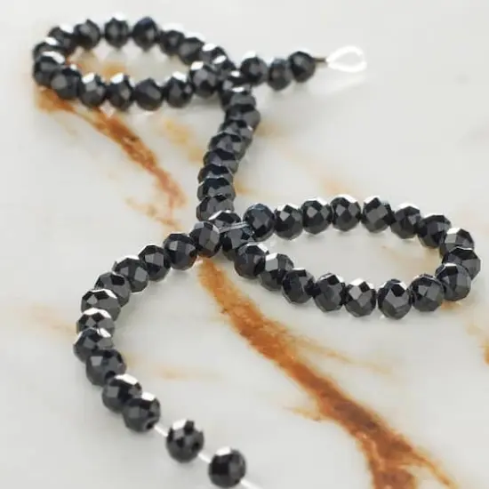 Jet Black Glass Faceted Rondelle Beads, 4mm by Bead Landing&trade; {3}