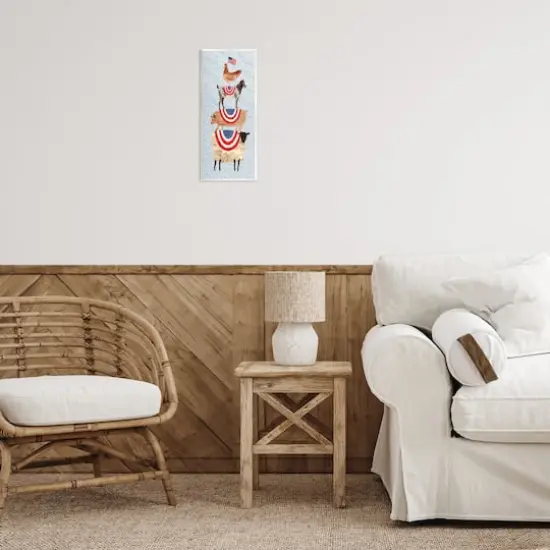 Stupell Industries Americana Stacked Farm Animals Watercolor Chicken Goat Pig and Sheep Wall Plaque Art {3}