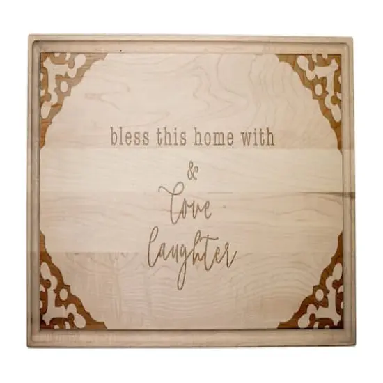 17" Bless this Home with Love & Laughter Maple Cutting Board {1}