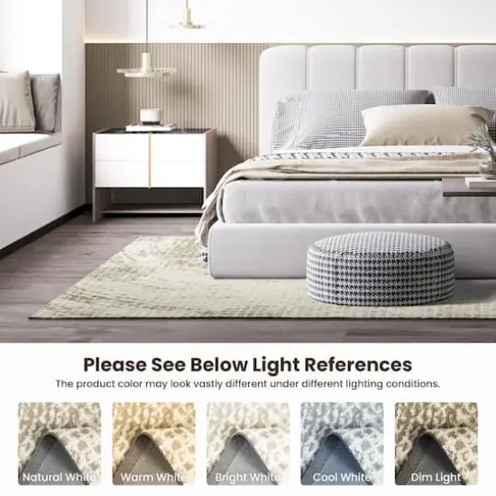 Glitzhome&reg; 5ft. x 8ft.Ivory & Tan Abstract Area Rug {7}