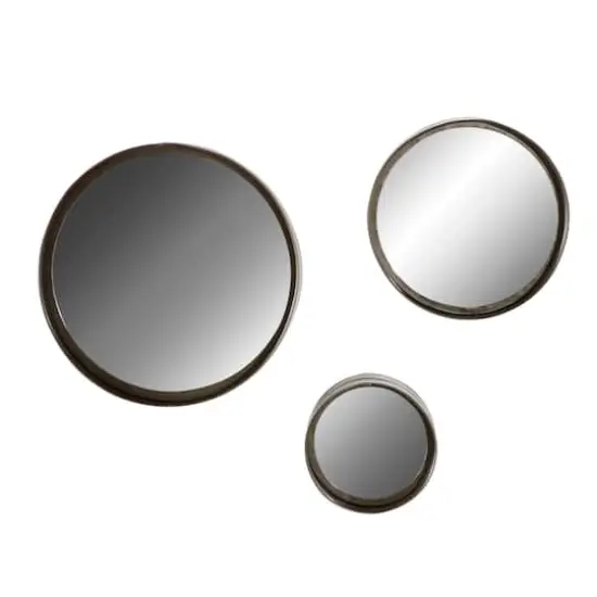 Black Metal Wall Mirror Set {3}