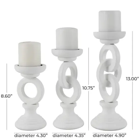 White Chain Link Candle Holder Set {5}