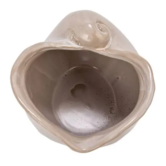 Hello Honey&reg; 5" White Stoneware Shell Planter {4}