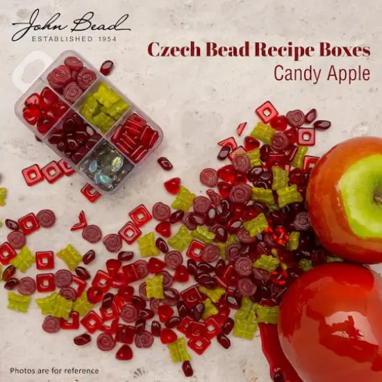 John Bead Czech Glass Recipe Box Beading Kit Candy Apple {3}