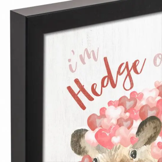 Heart Hedgie 13.73" x 13.73" Black Framed Canvas {4}