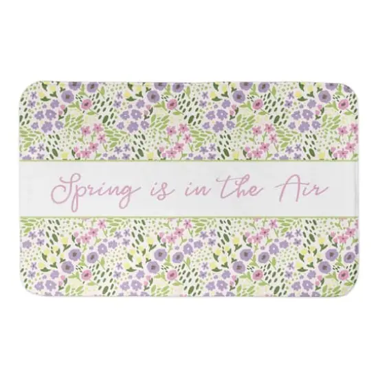 Whimsical Spring Floral Bath Mat 34" x 21" Bath Mat {1}
