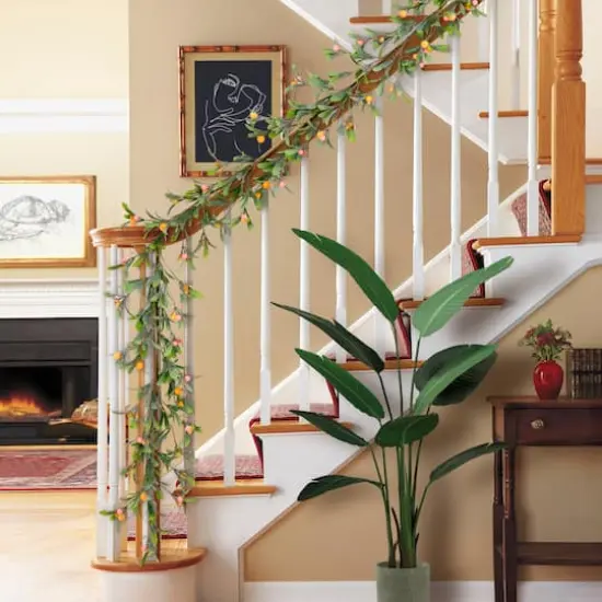 5ft. Green and Yellow Mistletoe with Berries Spring Garland {3}