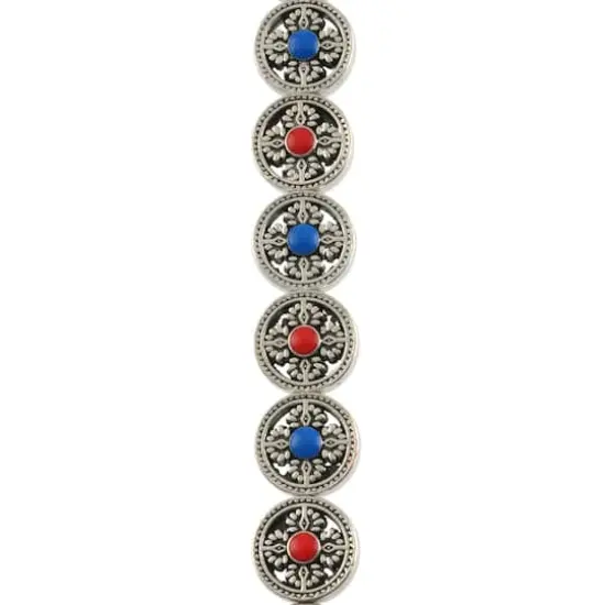 Red & Blue Coin Disc Beads, 17mm by Bead Landing&trade; {1}